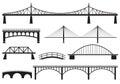 Bridge icon set. Different bridges silhouettes. Vector illustration Royalty Free Stock Photo